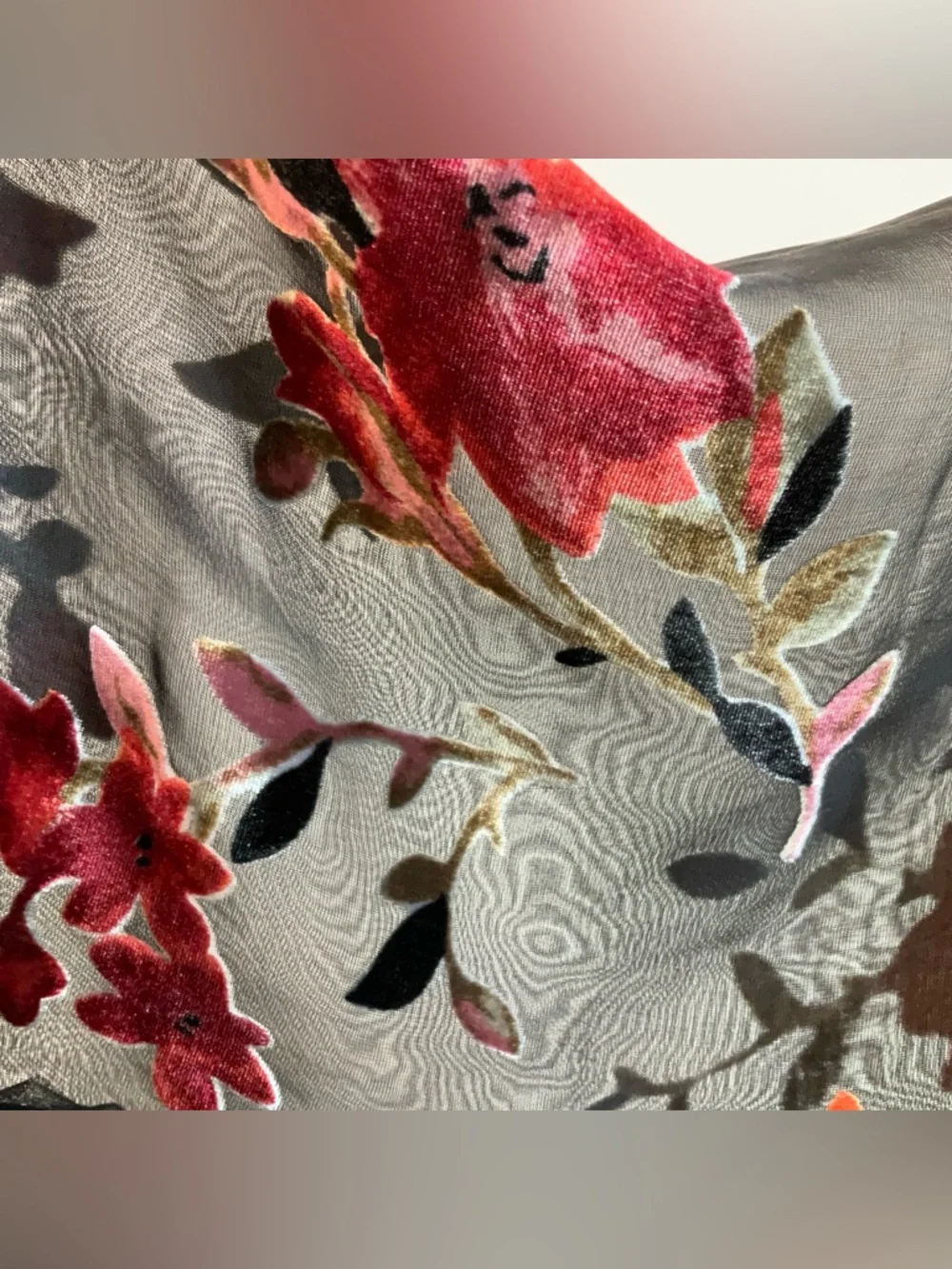 Macy’s Black Velvet-Like Reversible Shawl or Scarf